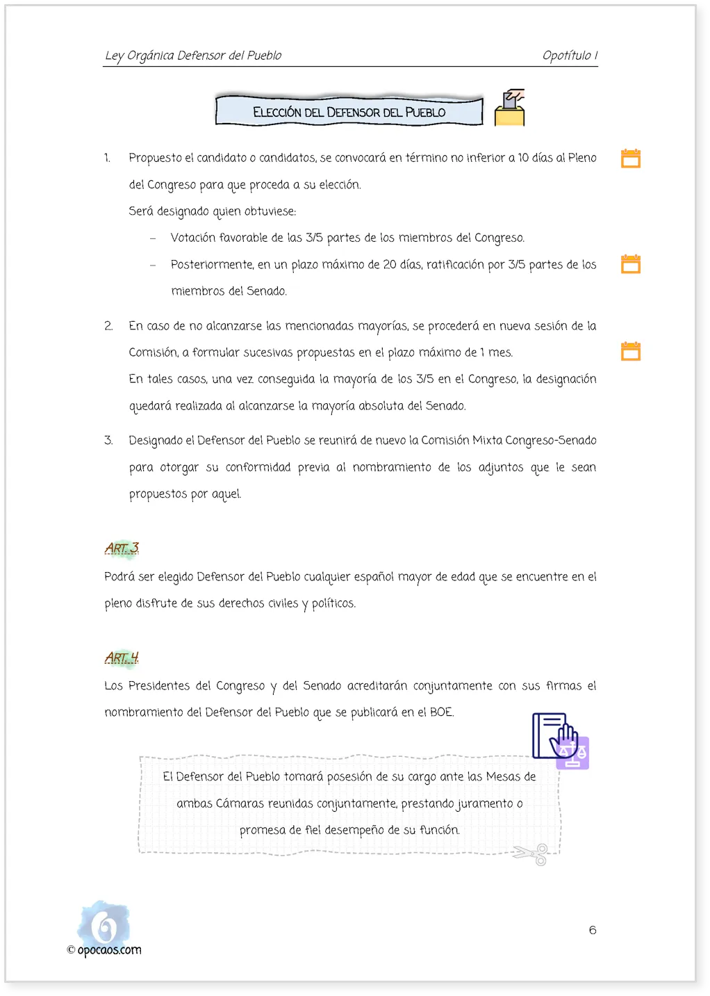Imagen de muestra de una página simple de la Opoley Defensor del Pueblo