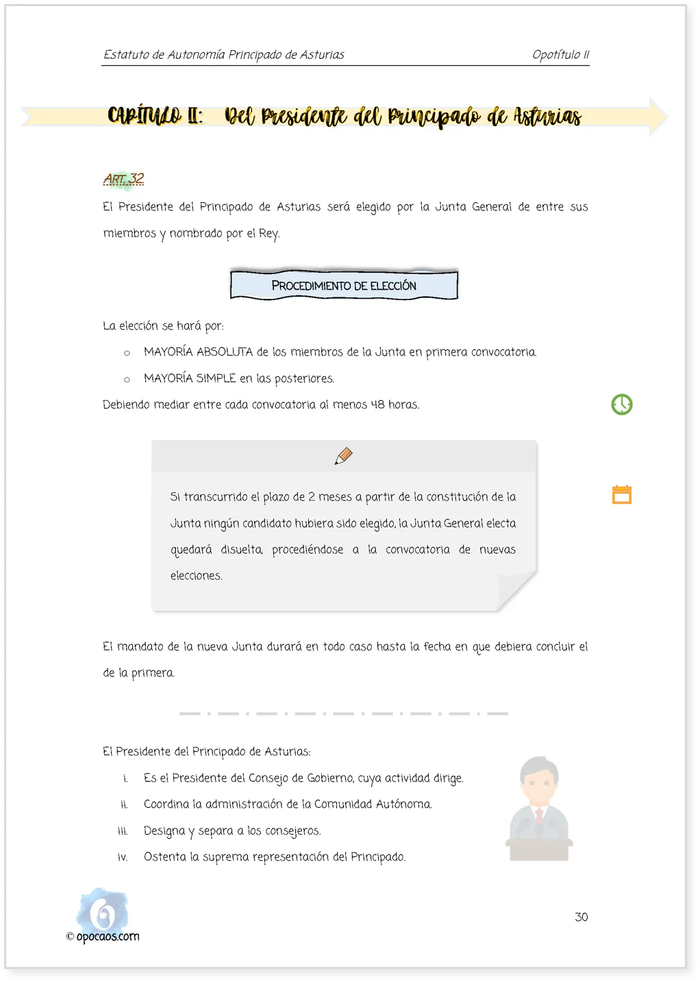 Imagen de muestra de una página simple de la Opoley Estatuto de Asturias