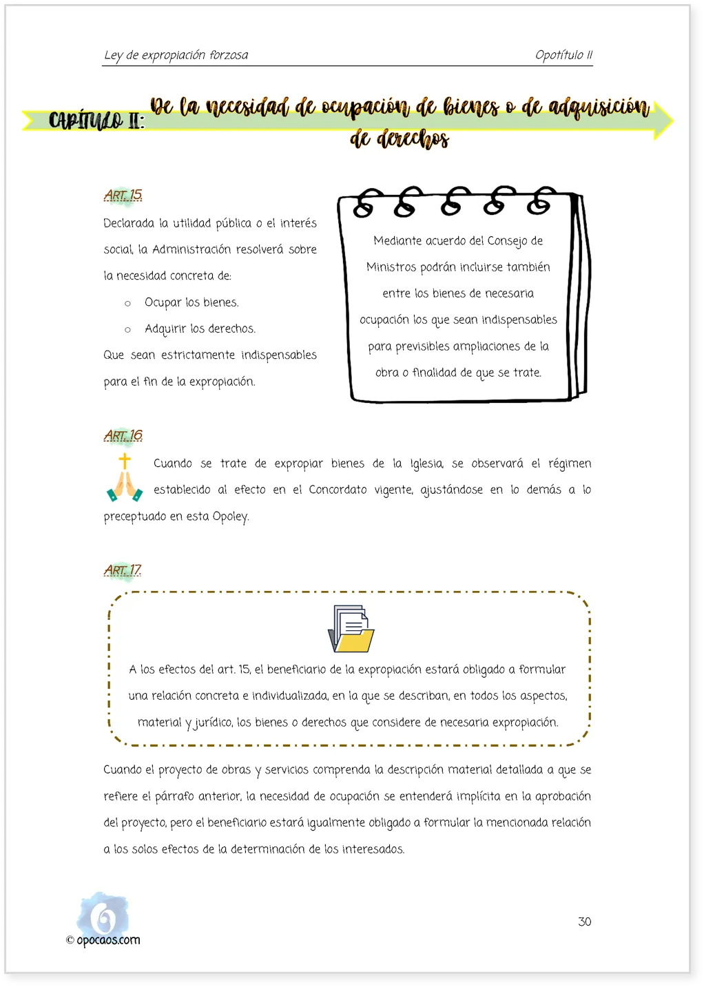 Imagen de muestra de una página simple de la Opoley Expropiación forzosa