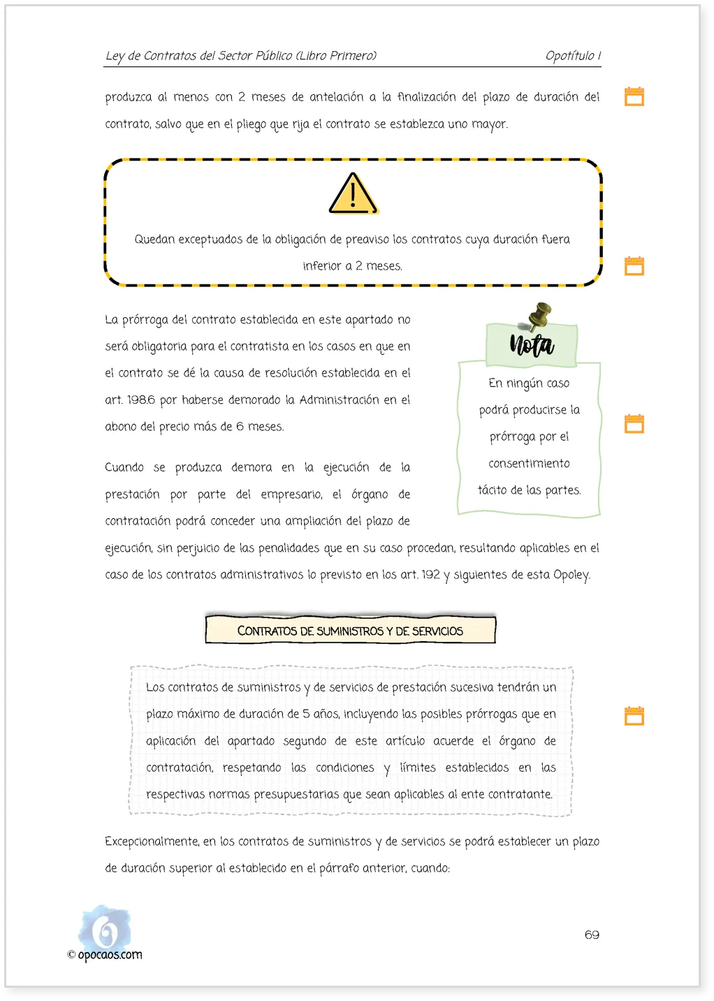 Imagen de muestra de una página simple de la Opoley LCSP