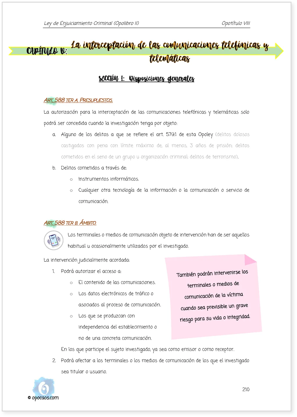 Imagen de muestra de una página simple de la Opoley LECrim