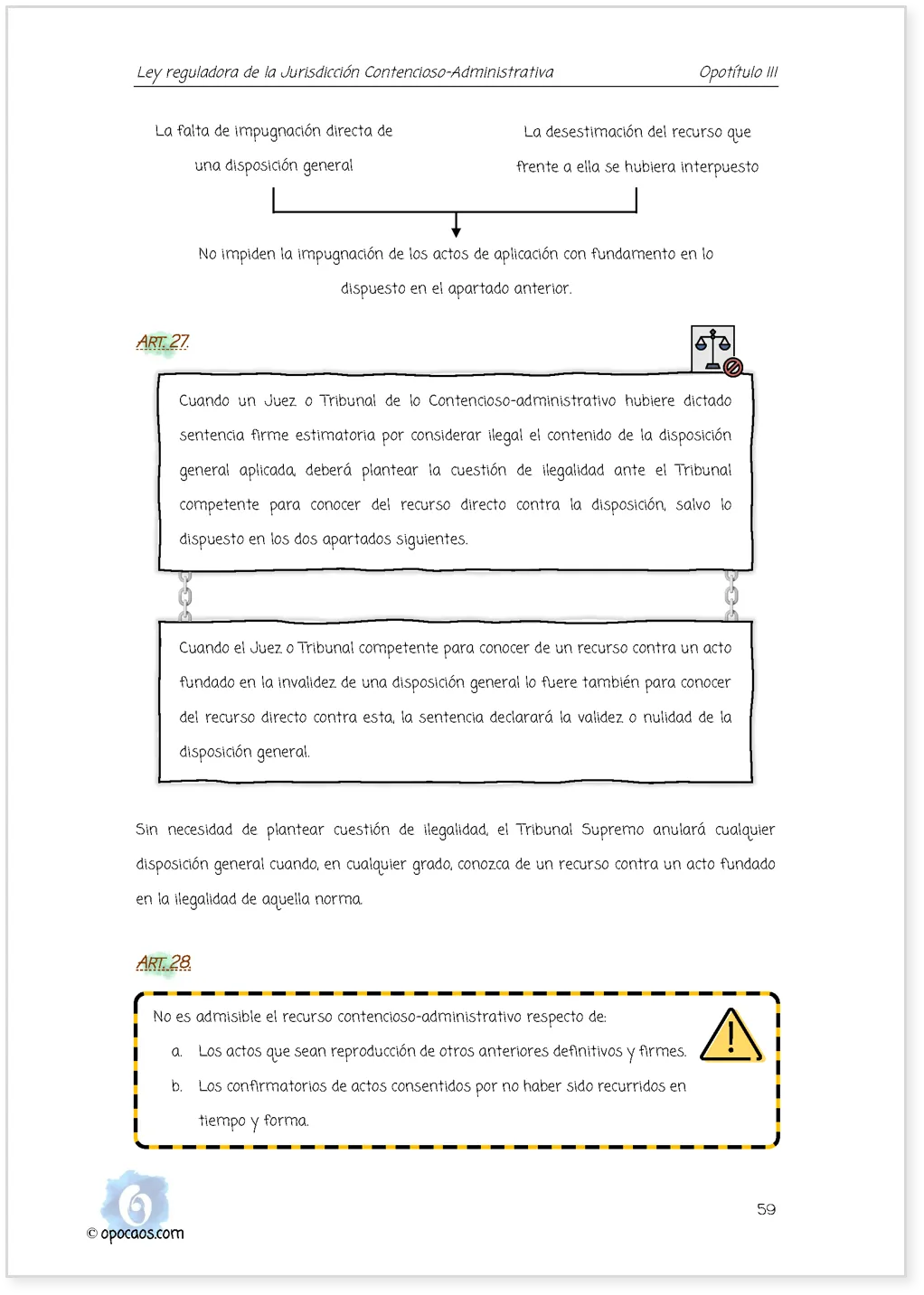 Imagen de muestra de una página simple de la Opoley LJCA
