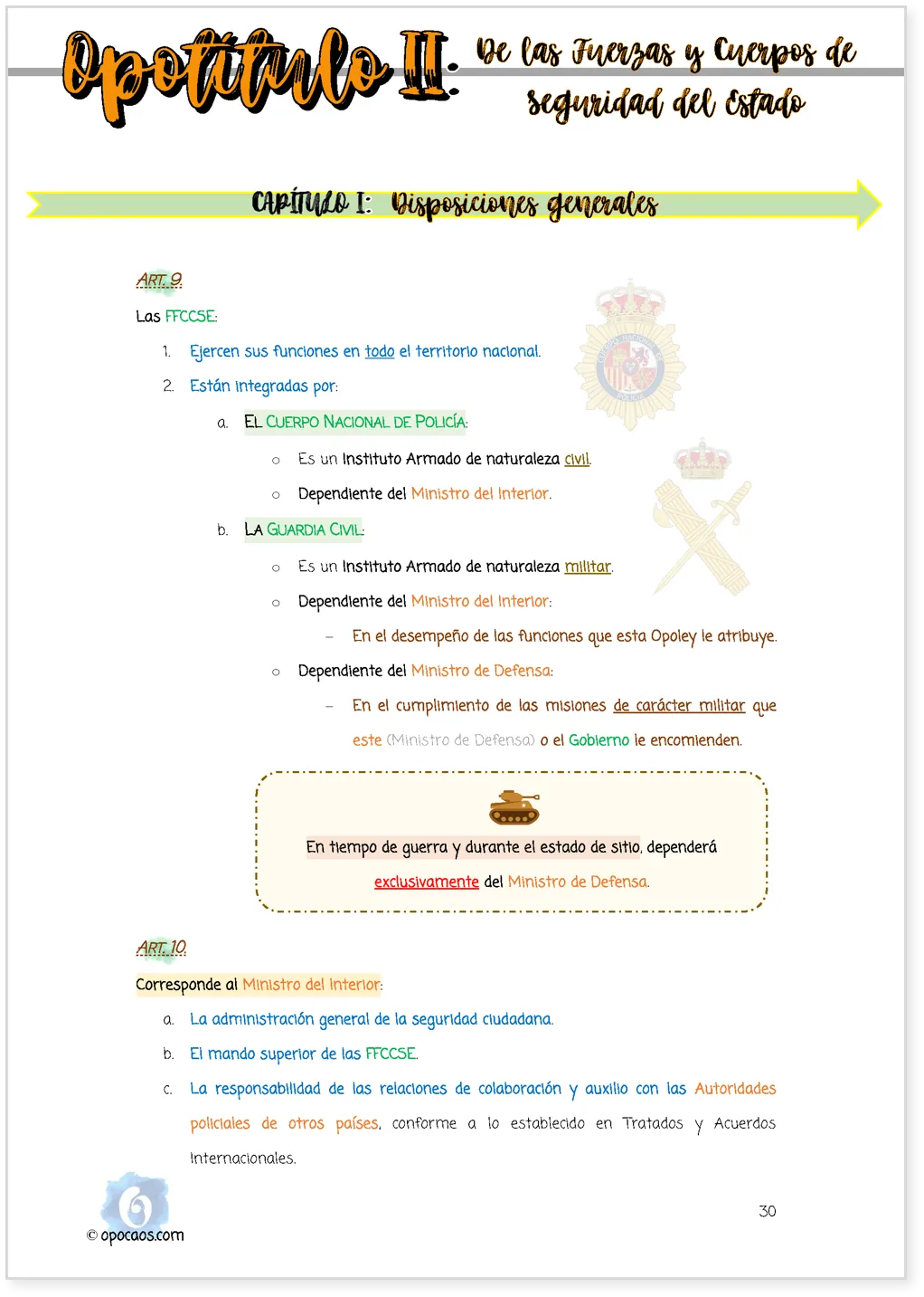 Imagen de muestra de una página de la Opoley LOFFCCS