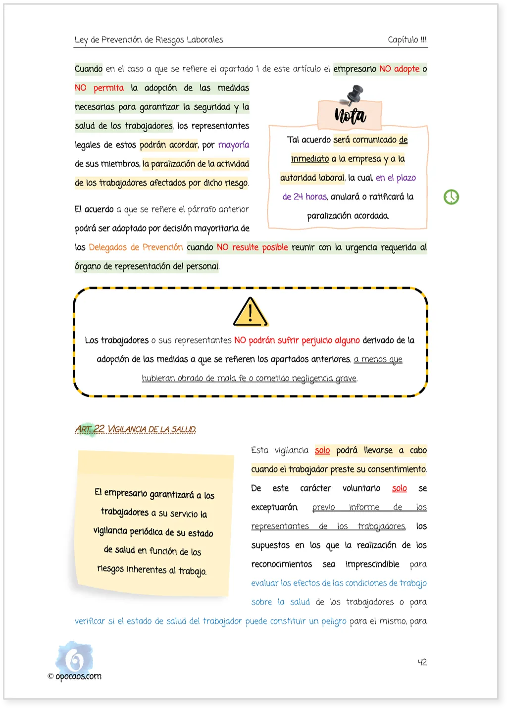 Imagen de muestra de una página de la Opoley LPRL