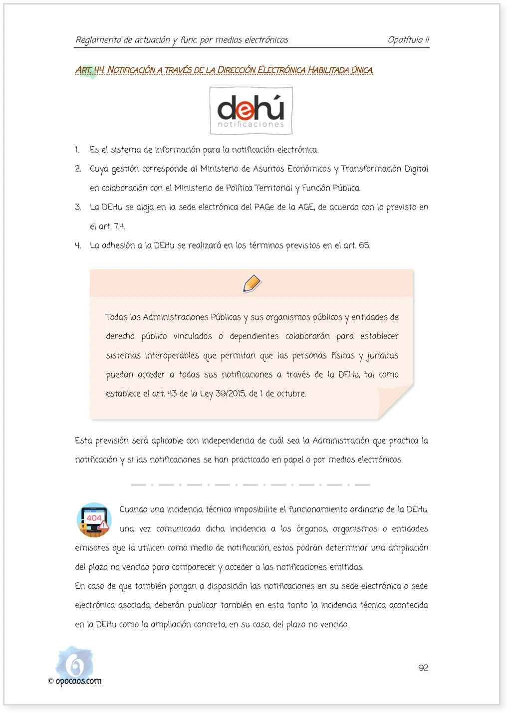 Imagen de muestra de una página simple de la Opoley RD 203/2021