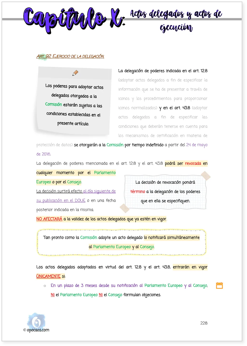 Imagen de muestra de una página de la Opoley R (UE) 2016/679