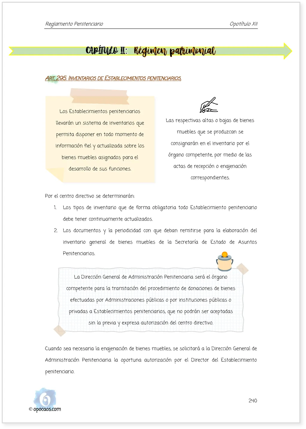 Imagen de muestra de una página simple de la Opoley Reglamento Penitenciario