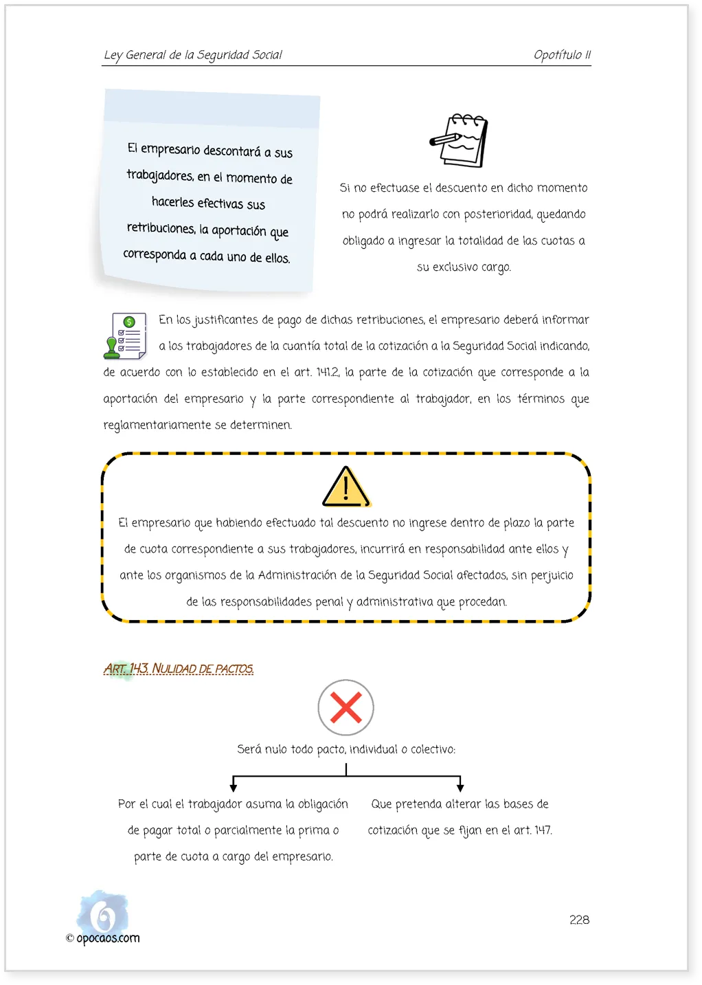 Imagen de muestra de una página simple de la Opoley TRLGSS
