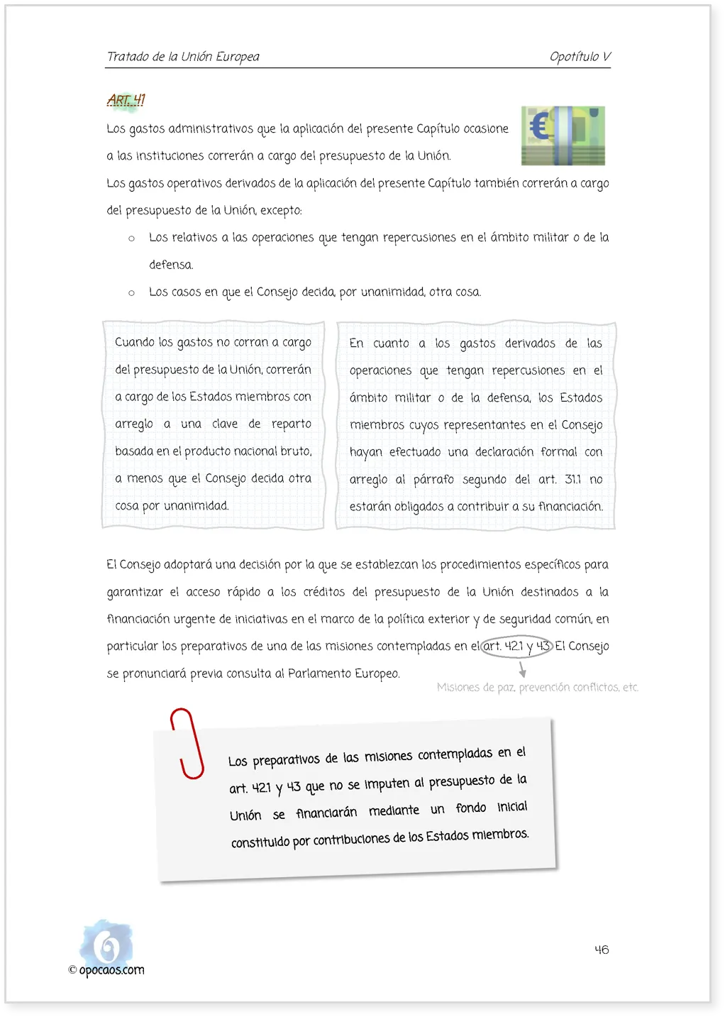 Imagen de muestra de una página simple de la Opoley Tratado UE