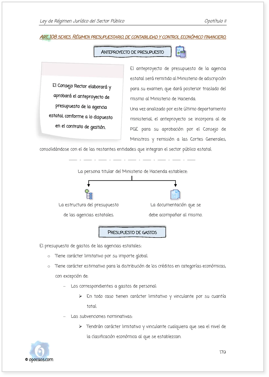 Imagen de muestra de una página simple de la Opoley LRJSP