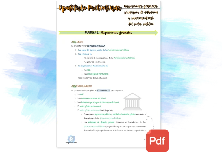 Imagen de muestra del Opotítulo Preliminar de la Opoley LRJSP (Pack)