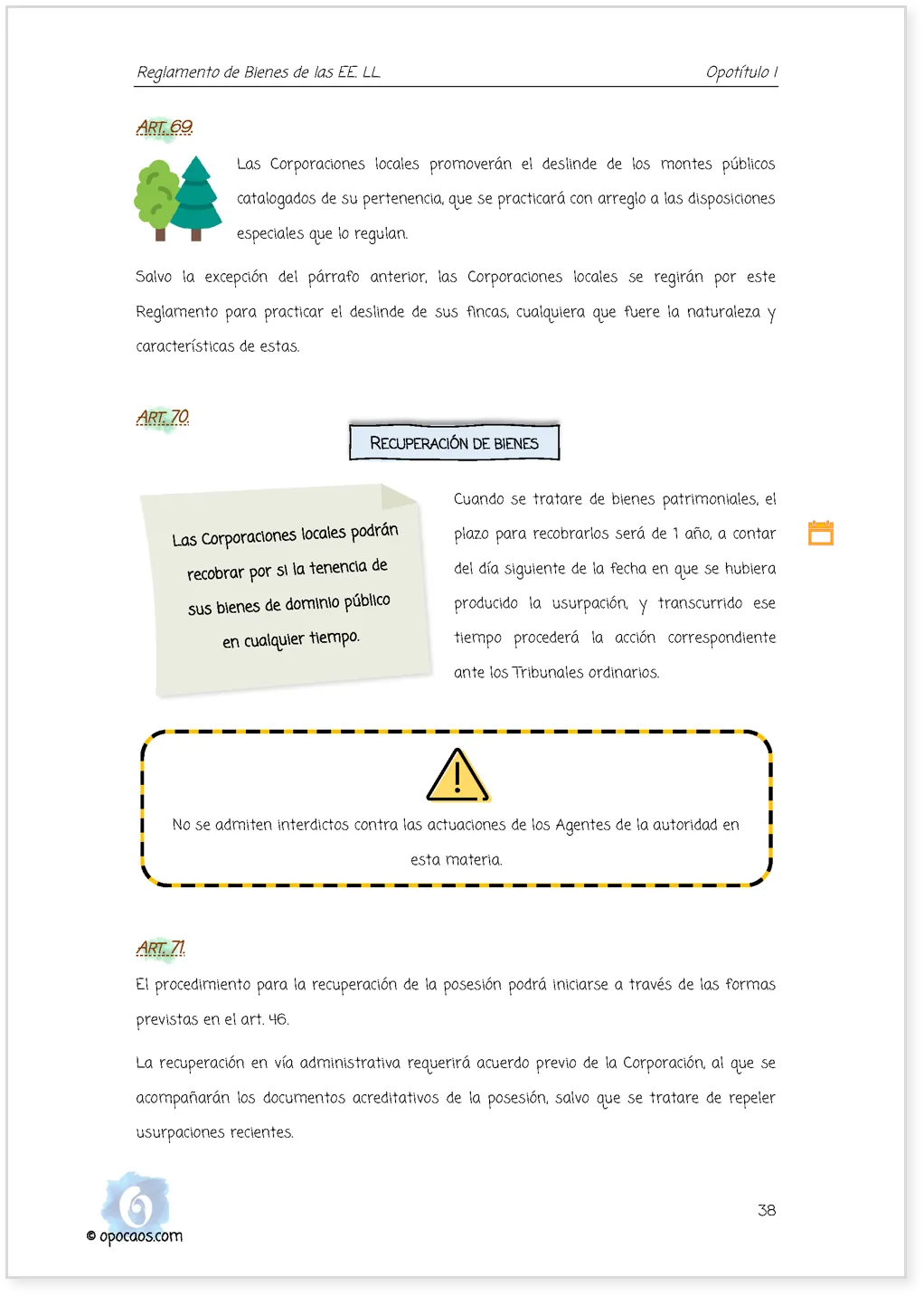 Imagen de muestra de una página simple de la Opoley RBEL