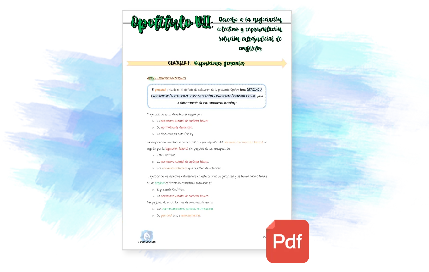 Imagen de muestra del Opotítulo VII de la Opoley Función Pública de Andalucía