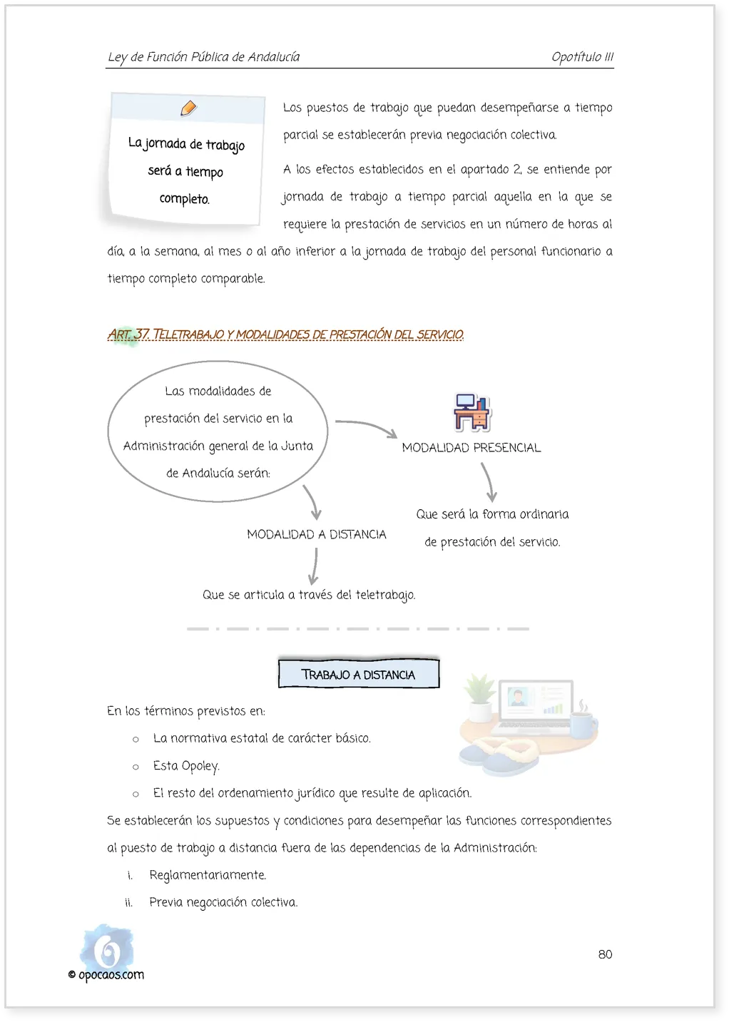 Imagen de muestra de una página simple de la Opoley Función Pública de Andalucía