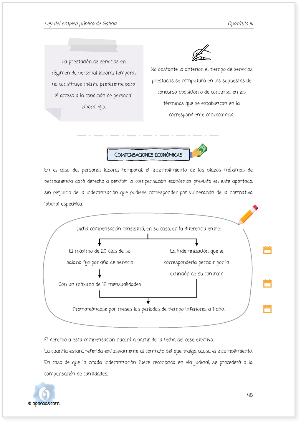 Imagen de muestra de una página simple de la Opoley Empleo Público de Galicia