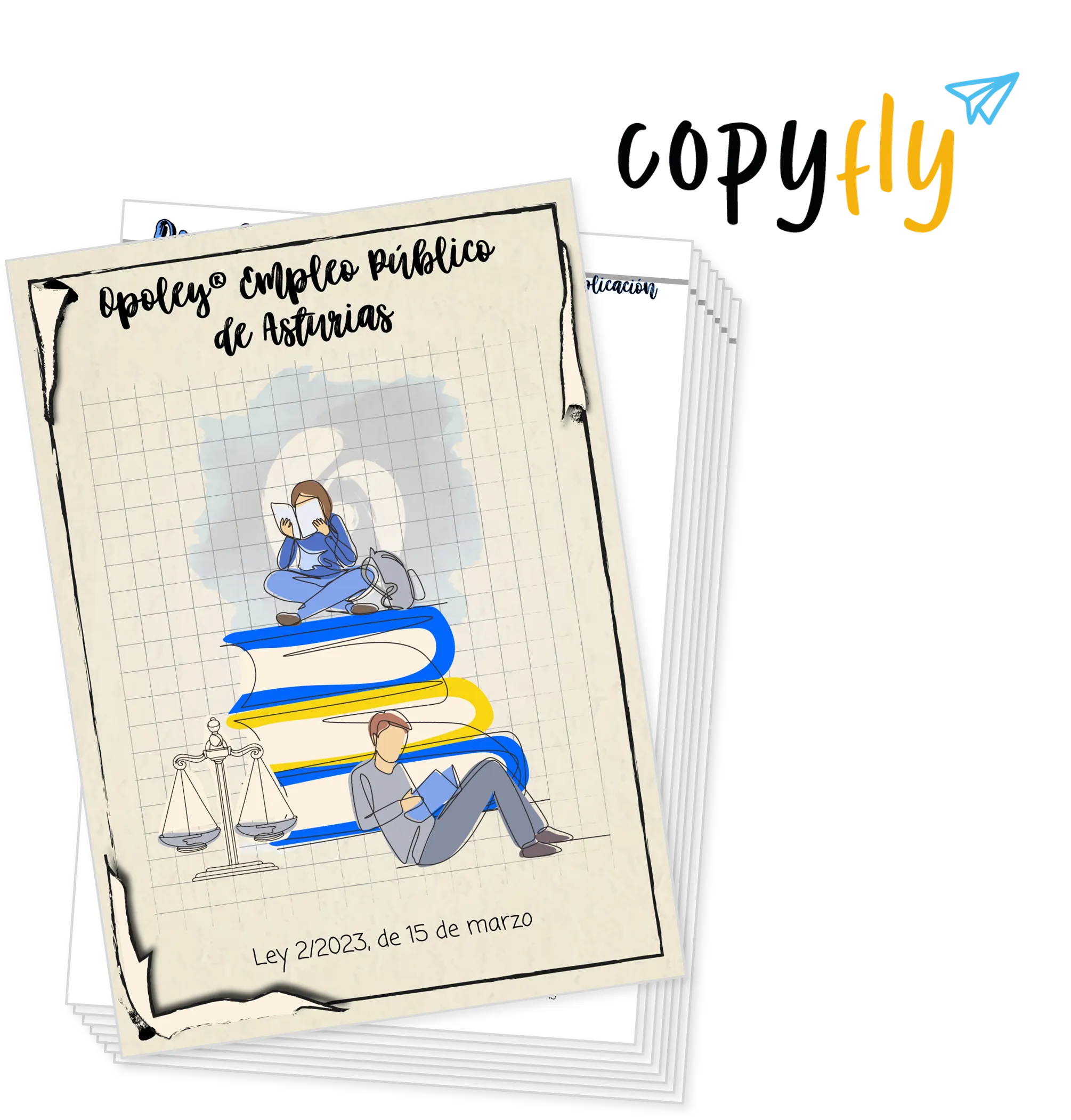 Imagen de muestra de Copyfly y la Opoley Empleo Público de Asturias