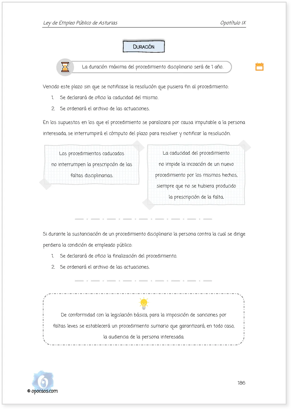 Imagen de muestra de una página simple de la Opoley Empleo Público de Asturias