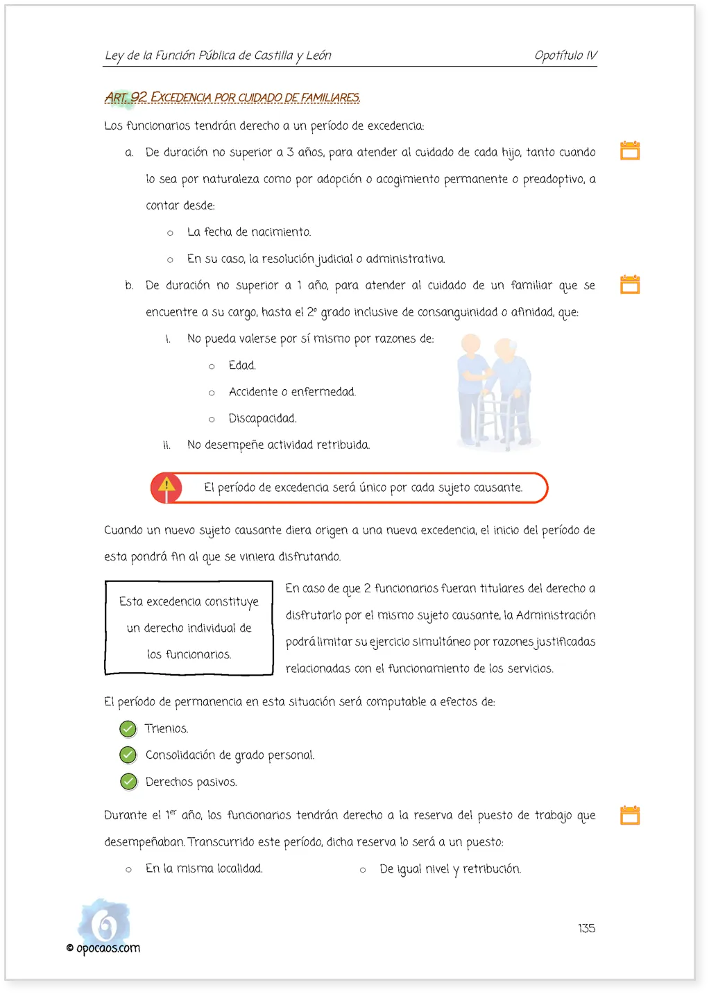 Imagen de muestra de una página simple de la Opoley Función Pública de Castilla y León