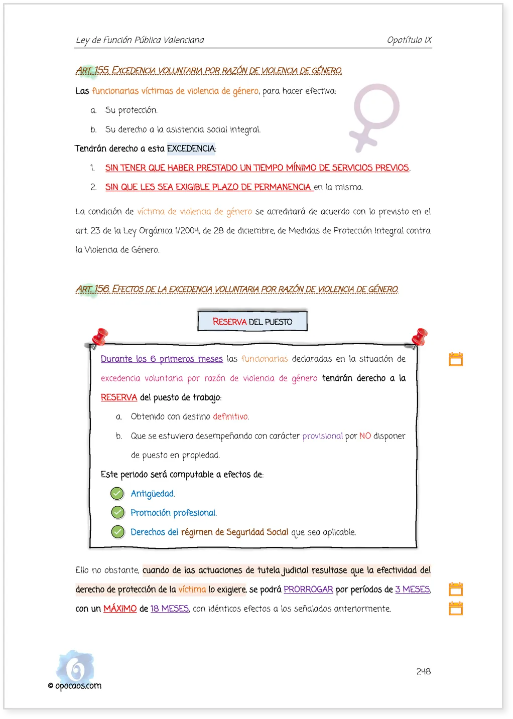 Imagen de muestra de una página de la Opoley Función Pública Valenciana