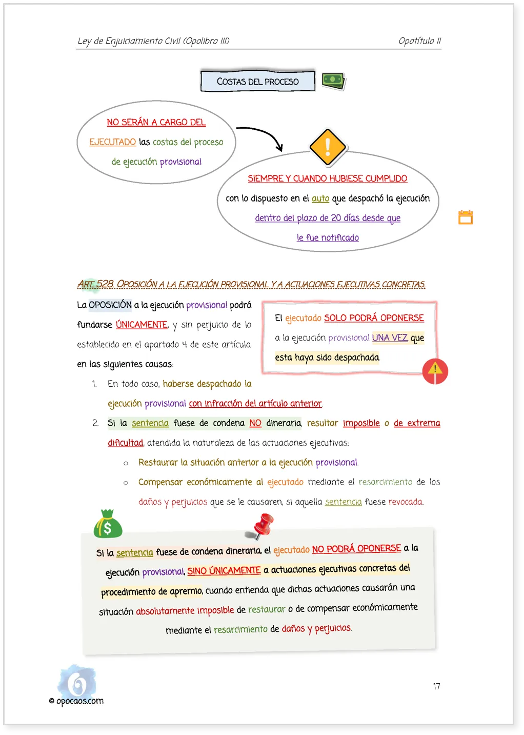 Imagen de muestra de una página de la Opoley LEC